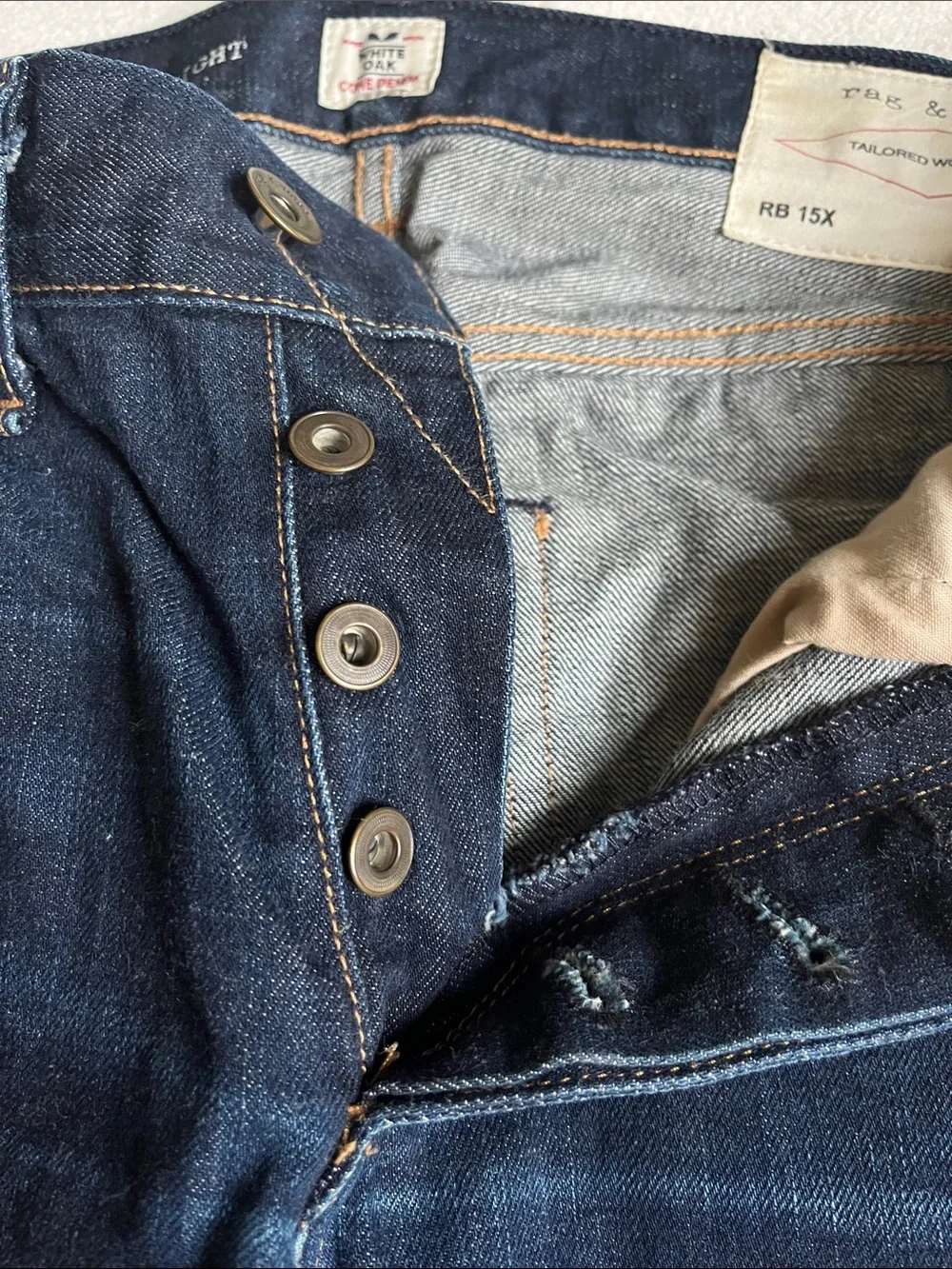 rag & bone Dark Indigo white oak cone denim Jeans